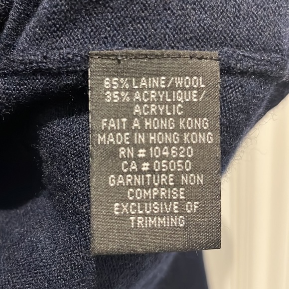 Navy Wool Cardigan with Details and Buttons - Picture 3 of 4